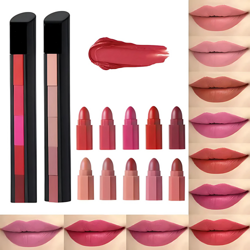 Matte Lipstick Collection – Red, Nude & Maroon Shades