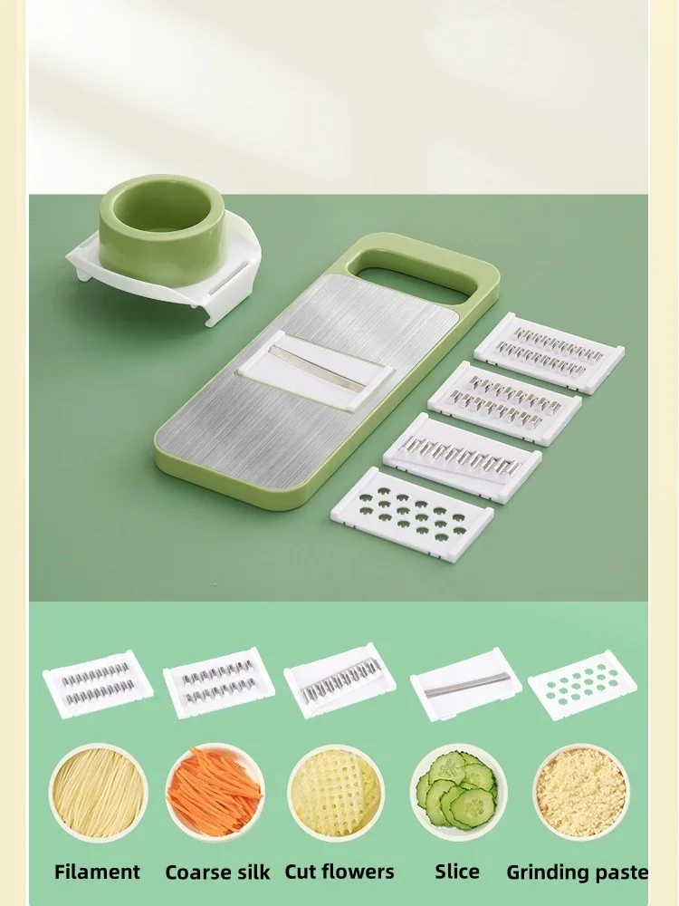 5  in 1 Stainless Steel Multifunctional Vegetable Slicer Cutter with Five Changeable Blades